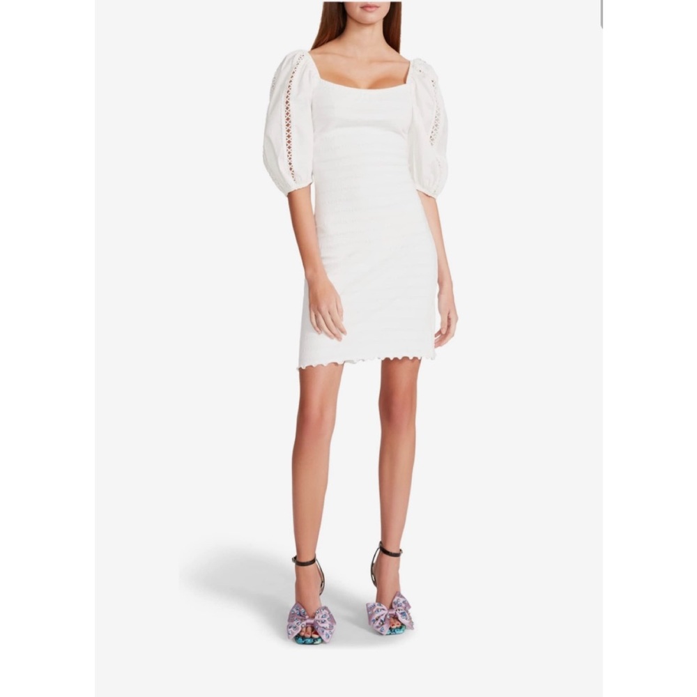 NWT Betsey Johnson Smock Knit Poplin Sleeve Dress